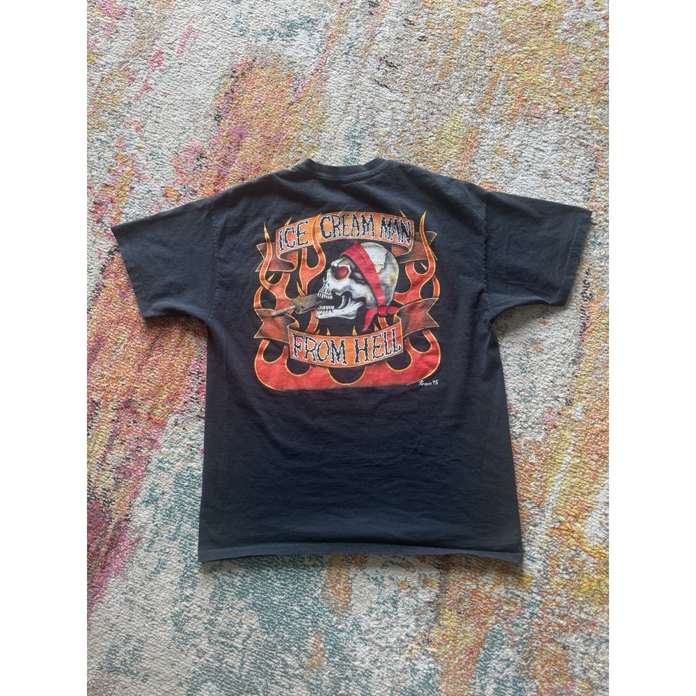 Vintage harley 90s Ice cream man from hell biker Motorcycle Shirt Men's XL - Picture 1 of 7